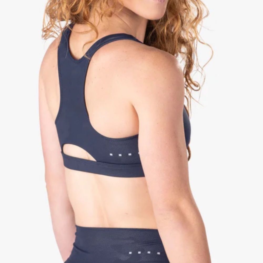 RPM Whitney Blix Bra Blue‎ Ribbed Racerback Training Sports Bra Size Small